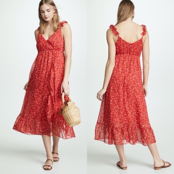 Madewell Dresses & Skirts - MADEWELL Prairie Posies Ruffle Strap Midi Dress 6